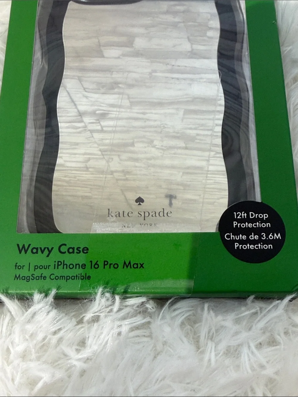 kate spade Mirror Wavy iPhone 16 Pro Max Case with Black Trim